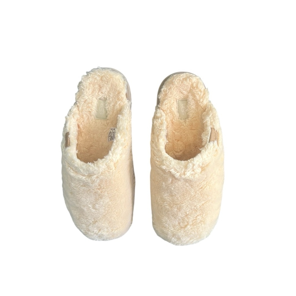 UGG Natural Fuzz Sugar Wool Faux Fur Slide Slipper - Picture 6 of 13